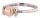 Damen Ring Perlenring 1 Perle ca. 6-7mm, Rose Orange, handgearbeitet, versilbert, rhodiniert P224