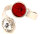 Silber Ring mit 2 Swarovski aCrystal (1*Siam/1*Crystal Clear) 925 Silberfassung größe änderbar gesamt ca. 3,4 Gramm 17 ct handgearbeitet, rhodiniert, handegemacht in Italien AT0578RSC