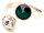 Silber Ring mit 2 Swarovski Crystal 1*Emerald (Smaragd) grün 1*Crystal Clear 925 Silberfassung größe änderbar gesamt ca. 3,4 Gramm 17 ct handgearbeitet, rhodiniert, handgemacht in Italien AT0578REC