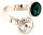 Silber Ring mit 2 Swarovski Crystal 1*Emerald (Smaragd) grün 1*Crystal Clear 925 Silberfassung größe änderbar gesamt ca. 3,4 Gramm 17 ct handgearbeitet, rhodiniert, handgemacht in Italien AT0578REC