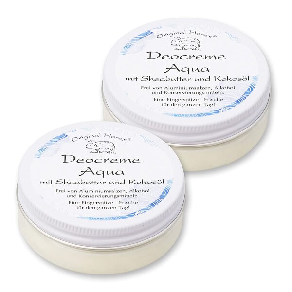 Florex Deocreme 2x40ml, Aqua mit biologischer Schafmilch ohne Aluminiumsalze Alkohol Konservierungsstoffe B1628AQ2