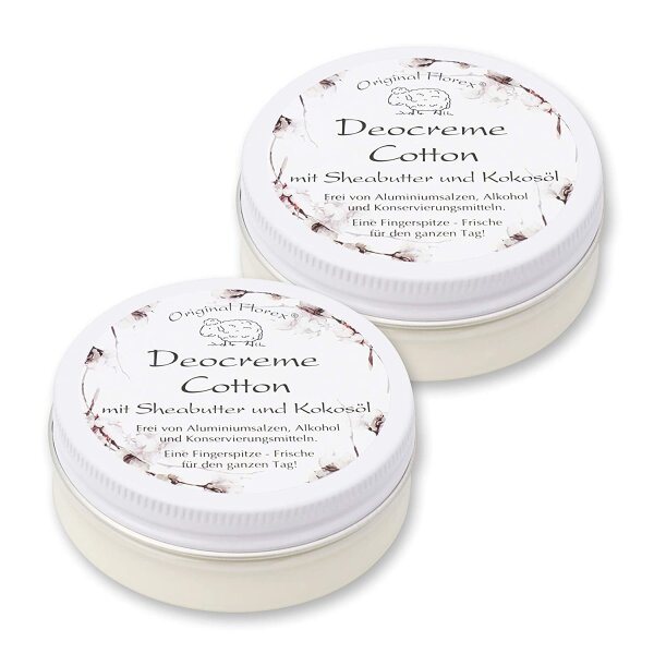 Deocreme Cotton  2x40ml Florex mit biologischer Schafmilch ohne Aluminiumsalze Alkohol Konservierungsstoffe B1628CO