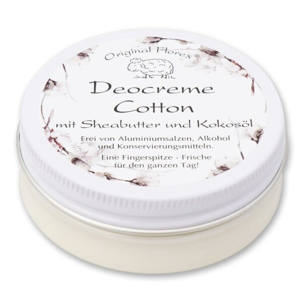 Florex Deocreme Cotton mit biologischer Schafmilch ohne Aluminiumsalze Alkohol Konservierungsstoffe 40ml