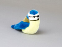 Teddys Rothenburg Kösen, Blaumeise, 14 cm, sitzend, gelb/blau, Stoffblaumeise, Plüschvogel 5680