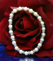 3-er Zucht-Perlenset weiss 6mm Armband+Kette+Ohrringe