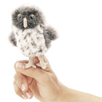 Folkmanis 2638 Fingerpuppe, grau Mini Eule Mini Spotted Owl