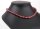 P057  Echter-Perlen-Strang Zuchtperlen offen Rot Burgundy 7-8mm ca.39 cm NEU