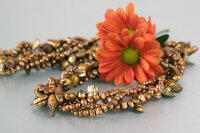 Echte Zucht-Perlenkette Perlencollier P004 4reihig...