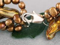 Echte Zucht-Perlenkette Perlencollier P004 4reihig...