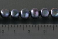 P074 Echter Süßwasser-Perlen-Strang barock 5-8mm 41cm offen Tahiti Black Violett