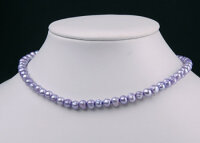 P067 Echter Süßwasser-Perlen-Strang oval 6-7mm 40cm lang offen violett