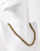 P404 Echter Süßwasser-Perlen-Strang ova l6-7mm 40cm lang offen goldbraun
