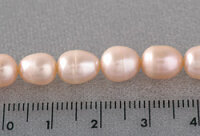 HQ007 Echter Süßwasser-Perlen-Strang oval 7-8mm 38cm lang offen beige