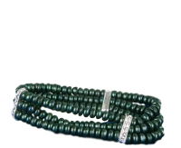 Echtes 3-reihiges Süsswasser Perlen Armband Grün mit Strass-Steinen A110