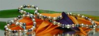 3-er Zucht-Perlenset 3-farbig 6mm Armband Kette Ohrring lachs violett weiss ST01