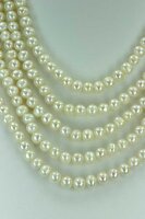 Echtes 5-Reihiges Perlen Collier aus Süsswasser Perlen Stella Weiss C01