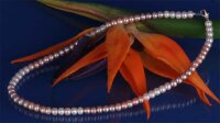 Perlenkette 3-farbig ca. 6-7mm Buttonshape...