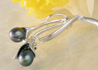 Exquisite Brosche P305 Blume mit 2...