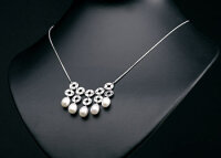 Elegante Silberkette (Sterling 925) mit zehn Ringen+...
