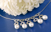 Elegante Silberkette (Sterling 925) mit zehn Ringen+...