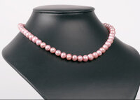 P395 Echter Süßwasser-Perlen-Strang barock 9-10mm 40cm lang offen Rosa