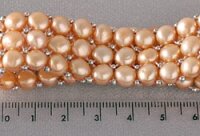 3-reihiges Zuchtperlen Armband - Champagner Farben - aus Süsswasserzuchtperlen