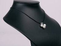 Echtes Zucht-Perlen-Collier P039 3-Perlen Weiss auf...