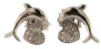 Ohrstecker Delphin Silber  - 925 Sterling Silber - mit...